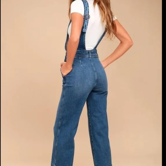 Free People A-Line Denim Overalls - Picture 3 of 8